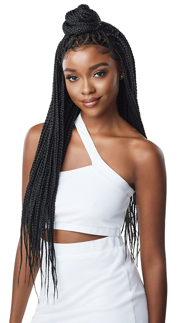 Knotless Triangle Part Braids Outre