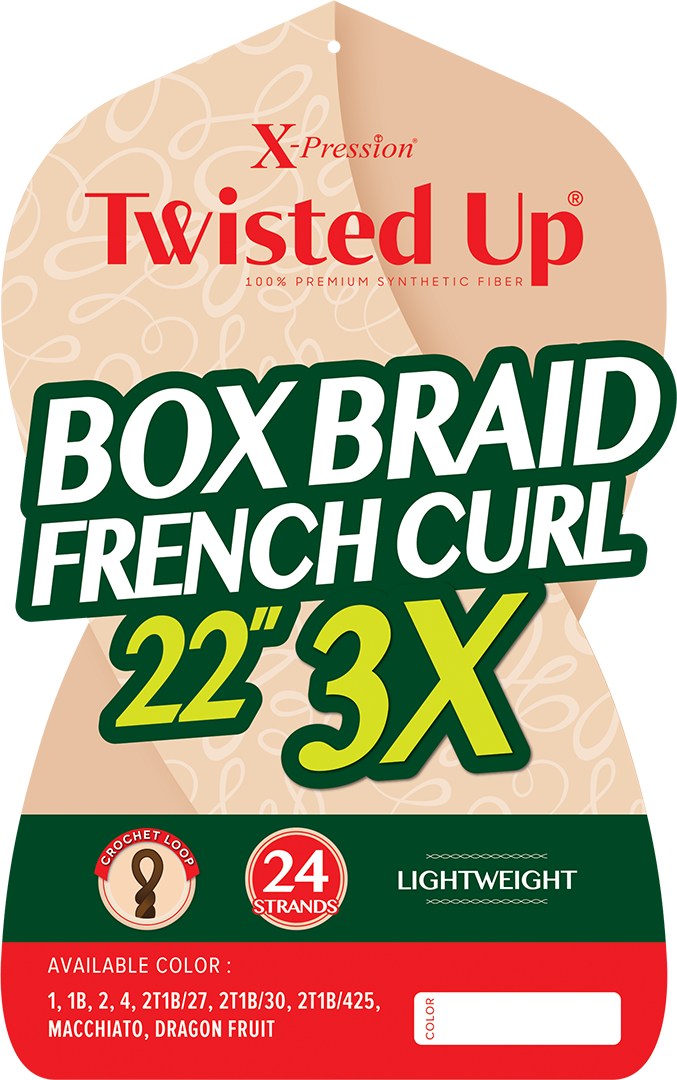  Box Braid French Curl 22″ 3X