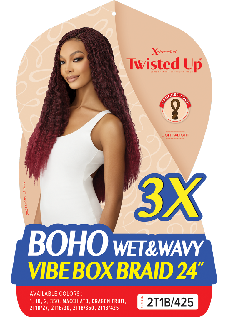  Boho Wet&Wavy Vibe Box Braid 24 3X