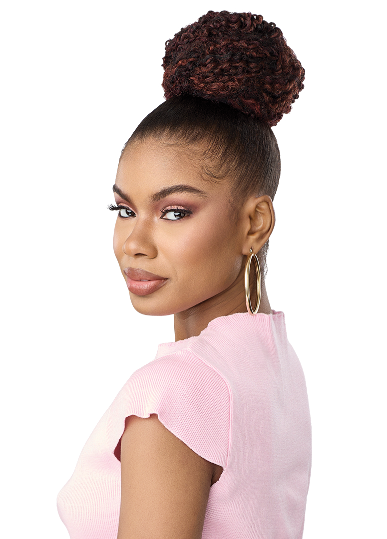 Natural Curly Bun - Outre Pretty Quick Drawstring Ponytail