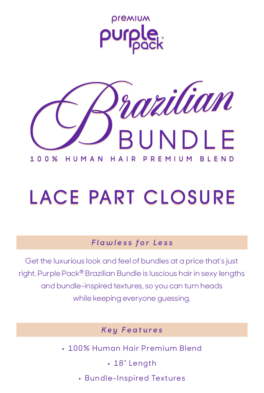 Purple Pack Brazilian Bundle Lace Part Closure